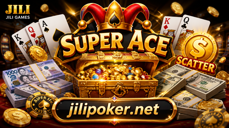 Super Ace Treasure Chest Gold Coins Banner